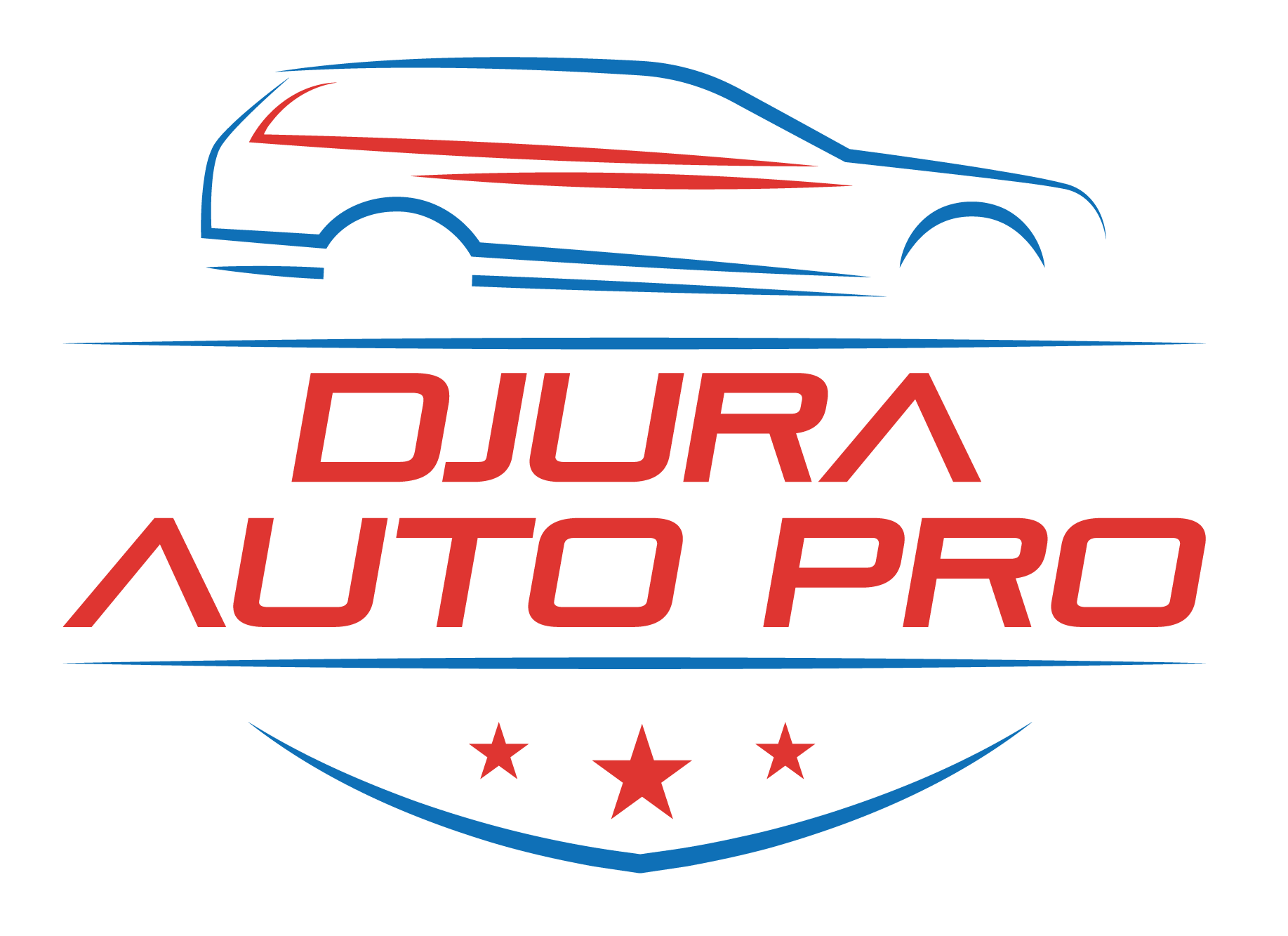 Logo Djura Auto Pro avec voiture stylisée